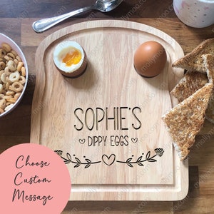 Personalised Egg & Toast Board | Breakfast Dippy Eggs Board | Personalised Egg Cup | Dippy Egg and Soldiers | Unique Breakfast Board Gift