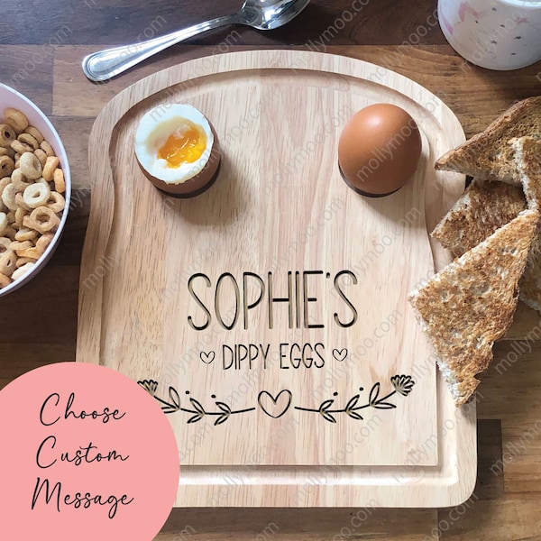 Personalised Egg & Toast Board | Breakfast Dippy Eggs Board | Personalised Egg Cup | Dippy Egg and Soldiers | Unique Breakfast Board Gift