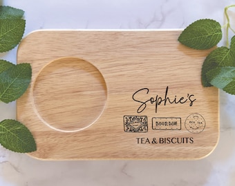 Personalised Engraved Tea & Biscuits Board | Serving Board | Valentine’s | Birthday | Housewarming | Tea and Biscuit | Mothers Day