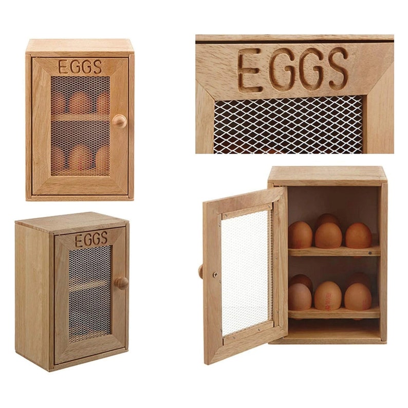 Personalised Engraved Modern Wooden Egg Organiser and Holder