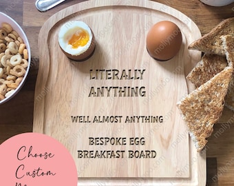 Personalised Bespoke Egg & Toast Board | Breakfast Dippy Eggs Board | Personalised Egg Cup | Custom Dippy Egg and Soldiers | Breakfast Board