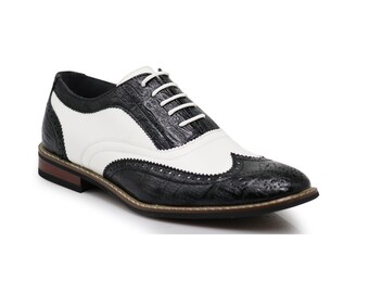 black and white oxford shoes