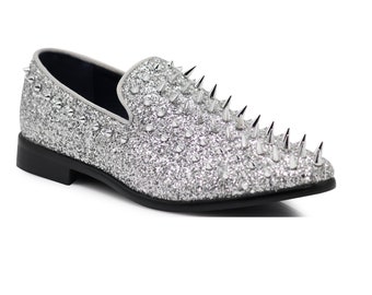 grey slip on dress shoes