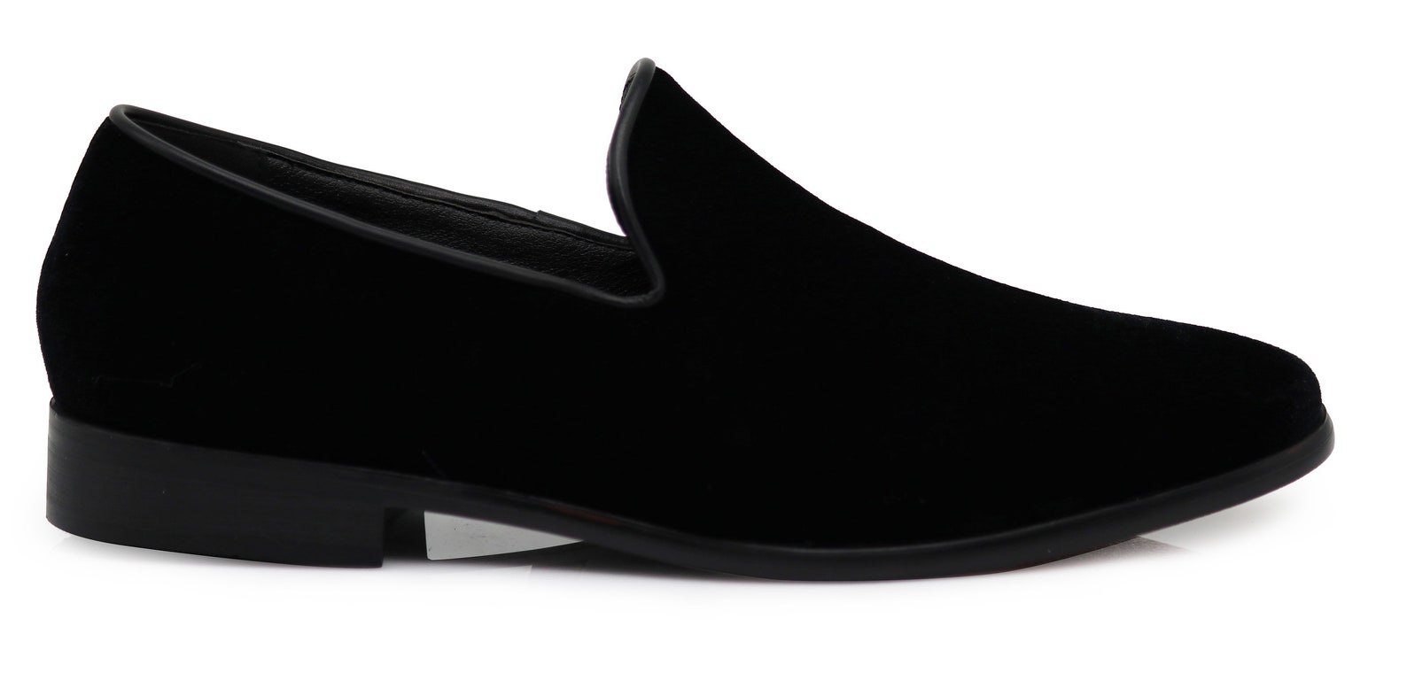 black velvet tuxedo loafers