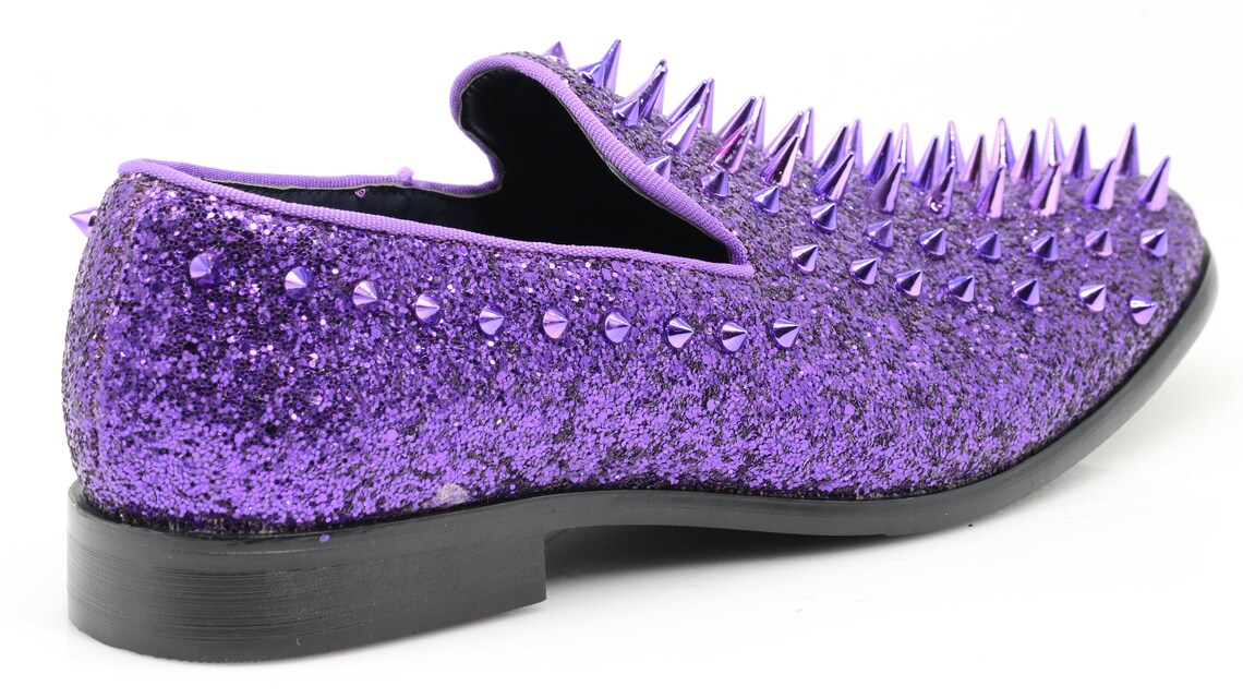 Men Gold Spike Tuxedo Fashion Loafer Dress Shoes Size 11