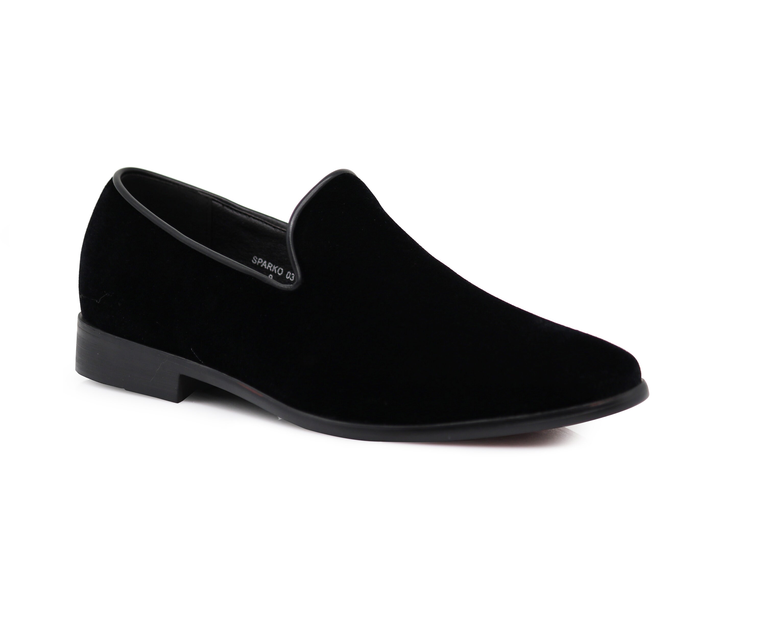 black velvet tuxedo loafers