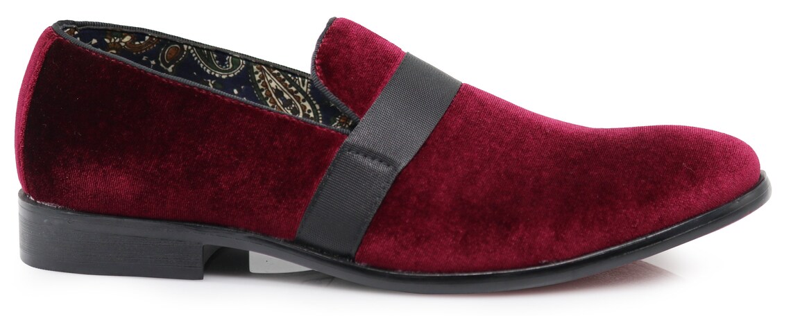 burgundy tuxedo shoes