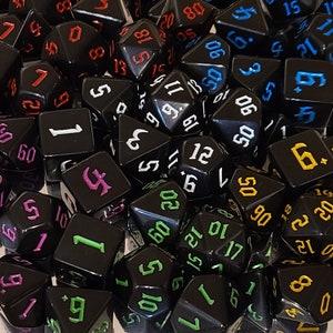 Black Series Dice Set | 7 Polyhedral Dice | Dungeons and Dragons | DND | Role Playing Dice | RPG | d20 | Critical Role | D&D Dice