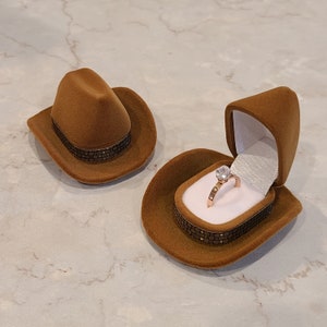 Cowboy Hat Ring Box Gift Box Jewelry Box Proposal Box Ring Box Earring Box afbeelding 1