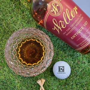 Set of 2 Golf Ball Whiskey Glass | Whisky Glass | Rocks Glass | Bourbon ...