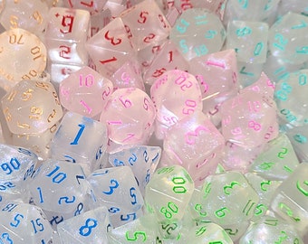 Arctic Series Dice Set | 7 Polyhedral Dice | Dungeons and Dragons | DND | Role Playing Dice | RPG | d20 | Critical Role | D&D Dice