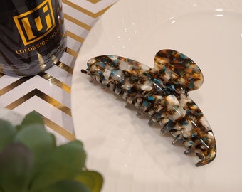Peacock - Large Acetate Tortoise Shell Jaw Hair Clip