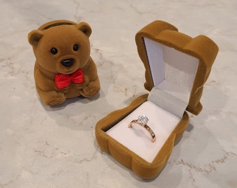 Teddy Bear Ring Box | Gift Box |  Jewelry Box | Proposal Box | Ring Box | Earring Box