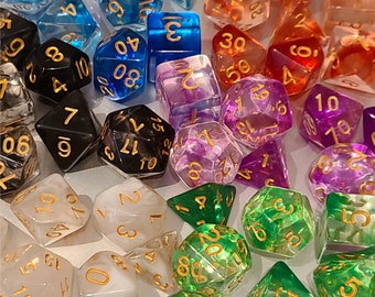 Jelly Series Dice Set | 7 Polyhedral Dice | Dungeons and Dragons | DND | Role Playing Dice | RPG | d20 | Critical Role | D&D Dice