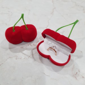 Cherry Ring Box | Gift Box |  Jewelry Box | Proposal Box | Ring Box | Earring Box