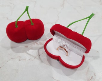 Cherry Ring Box | Gift Box |  Jewelry Box | Proposal Box | Ring Box | Earring Box