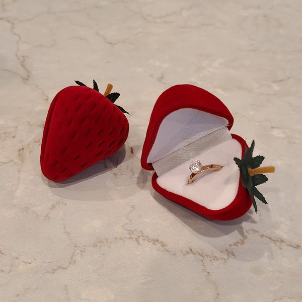 Strawberry Ring Box | Gift Box |  Jewelry Box | Proposal Box | Ring Box | Earring Box