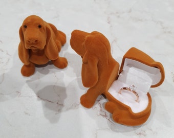 Bloodhound Dog Ring Box | Gift Box |  Jewelry Box | Proposal Box | Ring Box | Earring Box