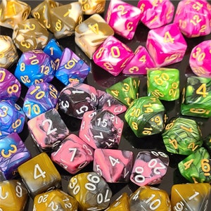 Swirl Series Dice Set | 7 Polyhedral Dice | Dungeons and Dragons | DND | Role Playing Dice | RPG | d20 | Critical Role | D&D Dice