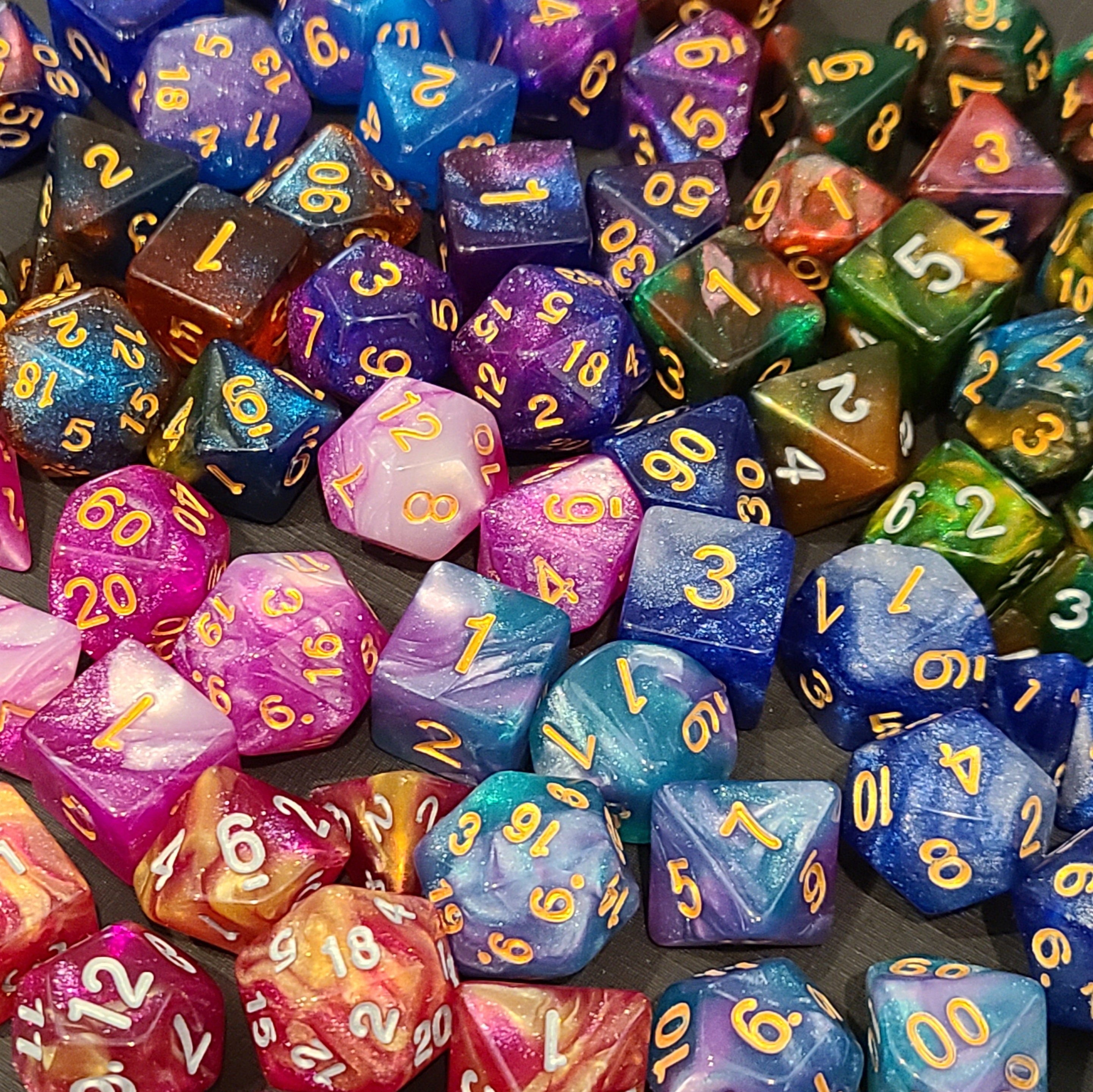 Colored Glitter Series Dice Set 7 Polyhedral Dice Dungeons Etsy