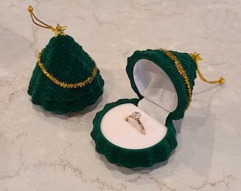 Christmas Tree Ring Box | Gift Box |  Jewelry Box | Proposal Box | Ring Box | Earring Box