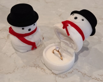 Snowman Ring Box | Gift Box |  Jewelry Box | Proposal Box | Ring Box | Earring Box