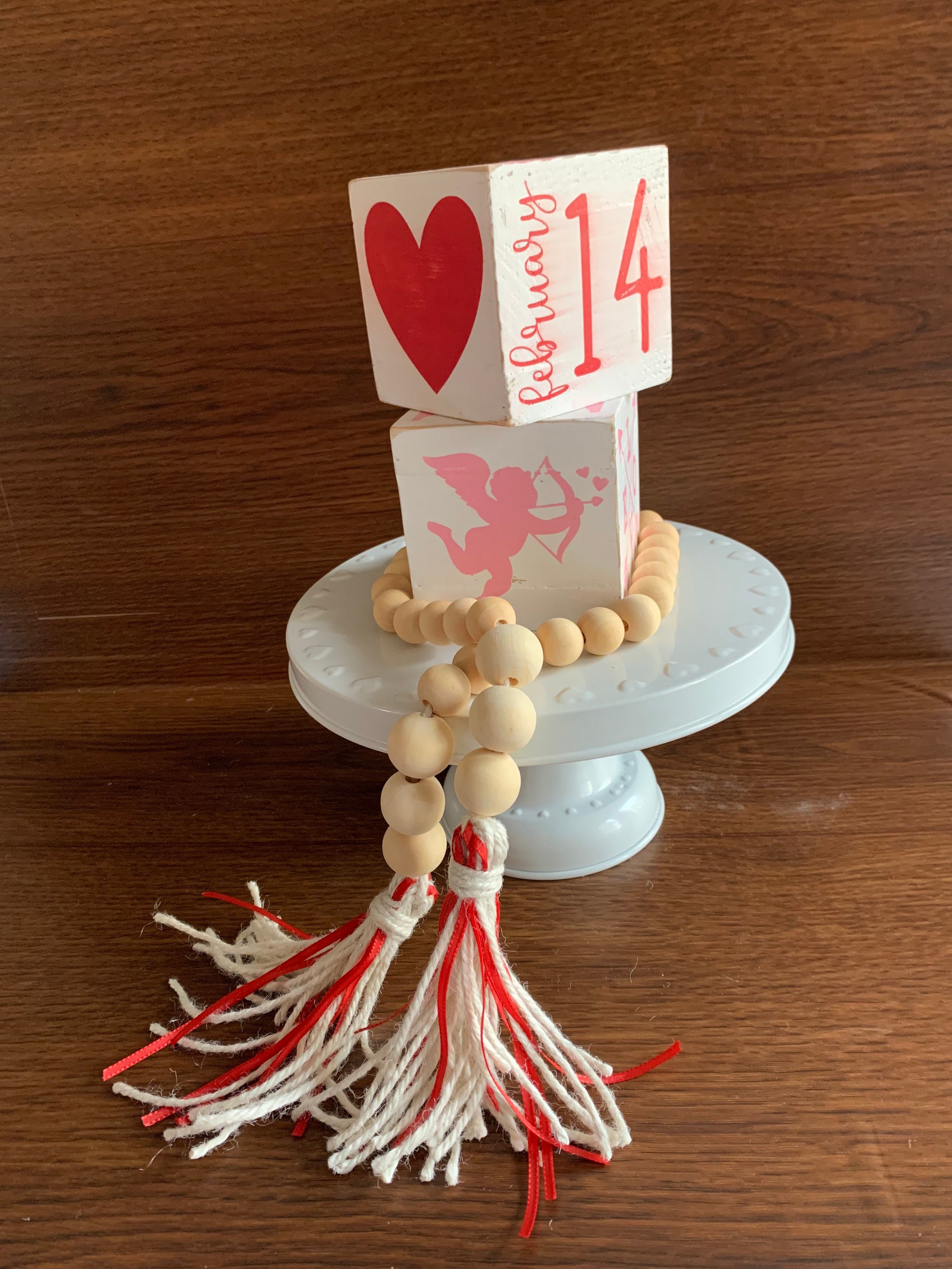 Guirnalda de cuentas de madera decoración de EE.UU. | Etsy