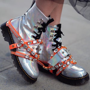 reflective combat boots
