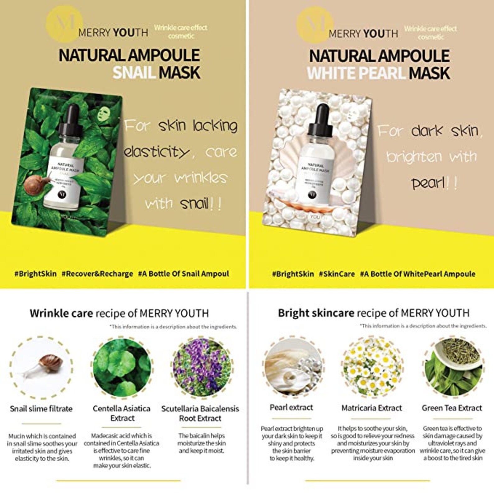 Korean Skin Care Face Masks Sheet Facial Natural Ampoule Set Etsy