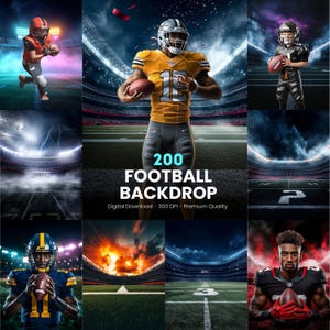 200 Football Backdrops | Football Background For Football Banner, School Sports, & Senior Portrait Photo, Instant Download
