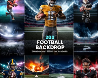 Football Photo Backdrop: School Sports, Senior Portraits (Digital Download 5376x8064 px)