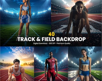 Track and Field Backdrop Bundle | 40 High-Resolution Digital JPGs (Digital Download)