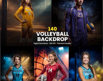 Volleyball Digital Backdrops: Sports Poster & Banner Backgrounds (JPG File 300 DPI)