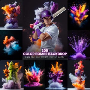 Color Bomb Photography Backdrops: Sports Posters (Digital Download)