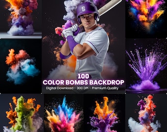 Color Bomb Photography Backdrops: Sports Posters (Digital Download)