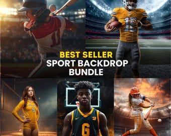 900+ Mega Sports Backdrops: Baseball, Basketball, Football (Digital Download)
