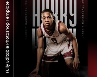 Basketball Poster Template, Senior Night Banner, Poster PSD
