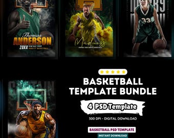 Basketball Photography Backdrop, Team Sports Poster Template (PSD Digital Download)