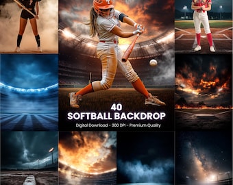 Softball & Baseball Backgrounds, Sport Banner, Poster (Digital Download)