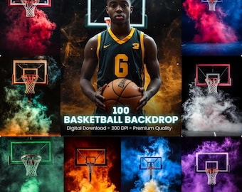 Basketball Court Photography Backdrop: High-Resolution Sports Background (Digital Download)