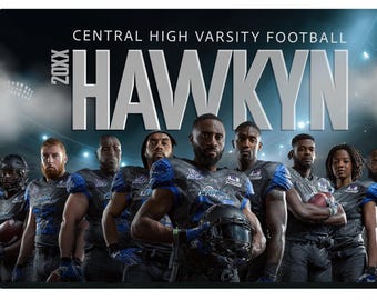 Photoshop Football Poster Templates: Senior Night Banner PSD (20x16)