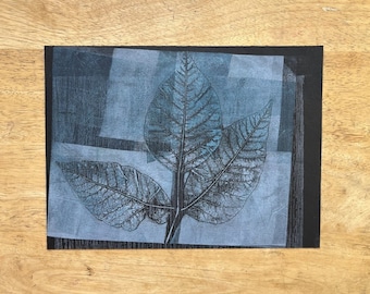 Original monoprint| Fine art printmaking| Botanical garden series |#13| 11"x 14"| Matted| Unframed| One of a kind