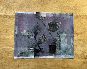 Original monoprint| Fine art printmaking| botanical garden series| #23by|11"x 14"|Matted|Unframed| One of a kind