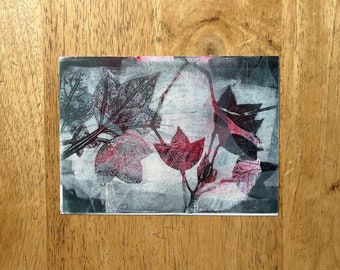 Monoimpresión original/ Grabado de bellas artes/ Serie Aroma de otoño/ #22 /Matted/ Unframed/ Único en su tipo