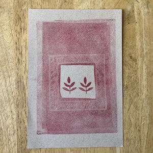 Original monoprint| Fine art printmaking| Botanical garden series|#52 | Matted| Unframed| One of a kind