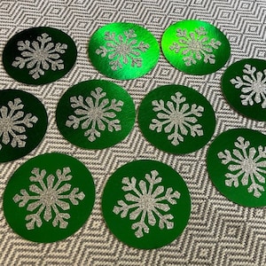 Christmas table confetti|2 1/2&quot;Circles confetti|Handmade|Christmas Decoration|Holiday|Party confetti|Christmas snowflake|Glitter confetti#3
