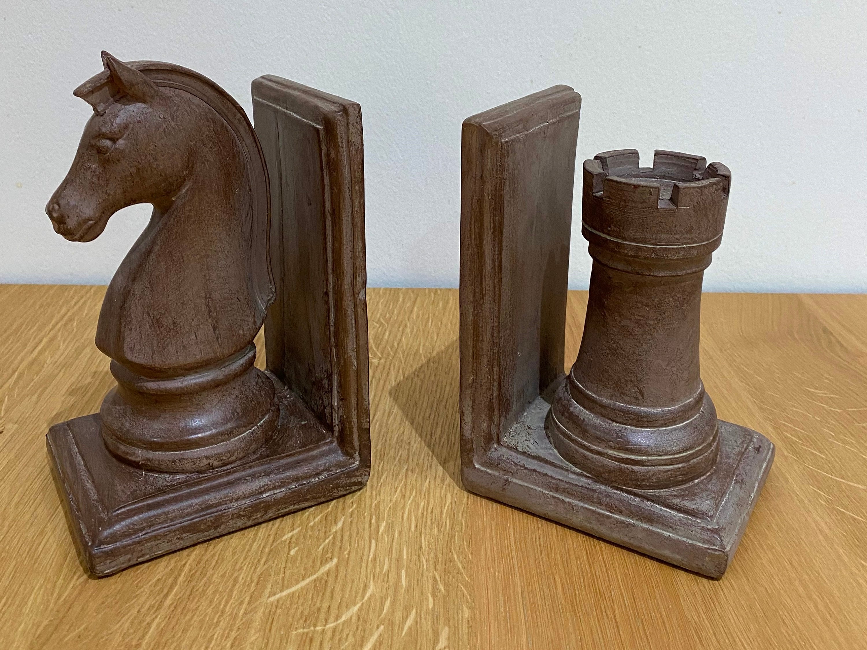 Pair of Chess Bookends Heavy Duty for Support of Books or Etsy UK