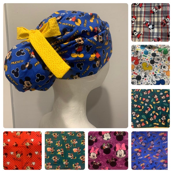 Minnie & Mickey Scrub Caps for men + women