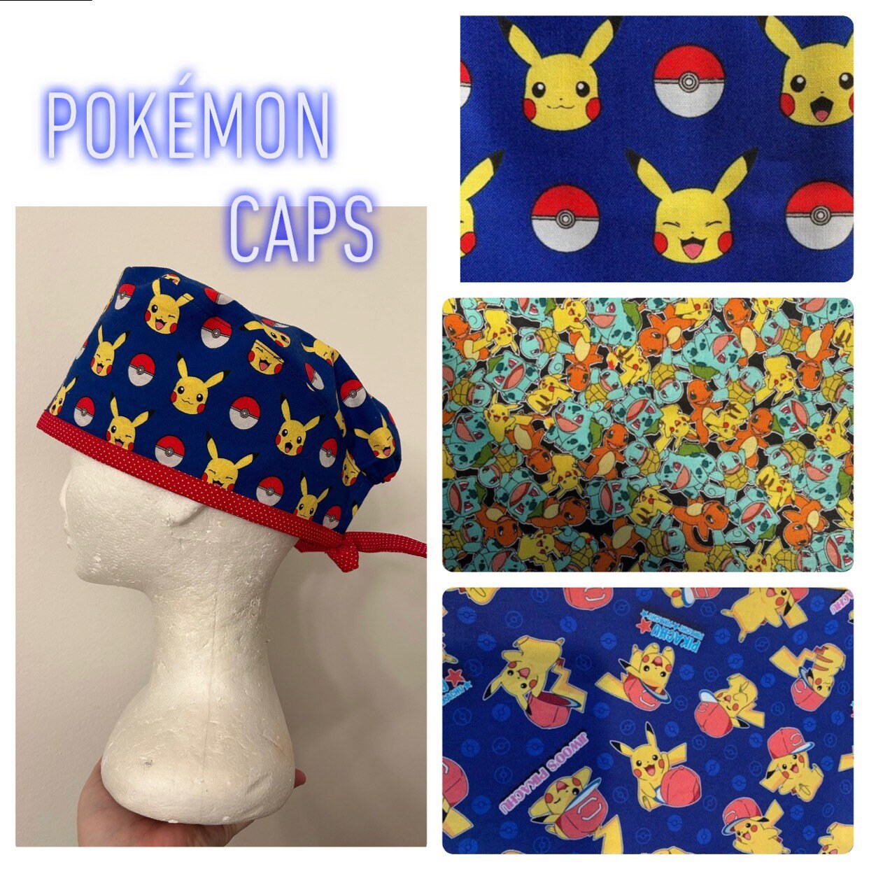 Gorro Cirúrgico, Pokémon Pikachu, Preto - ToucaTop - Toucas Cirúrgicas  Divertidas e Personalizadas