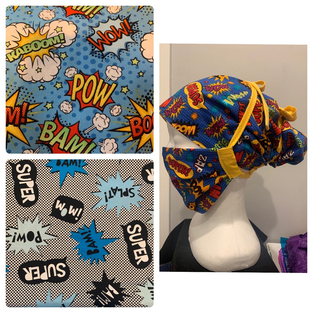 Comic Book Scrub Caps Women's & Men's - Etsy UK